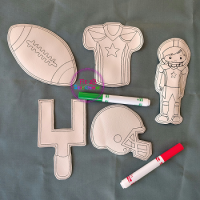 Football Days Dry Erase Coloring Set 5x7