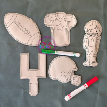 Football Days Dry Erase Coloring Set 5x7