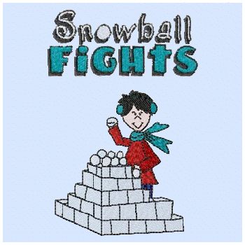 Snowball Fights 5x7 
