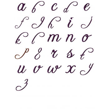 Delicate Script Alphabet UC-LC-Numbers 2.5 Inch
