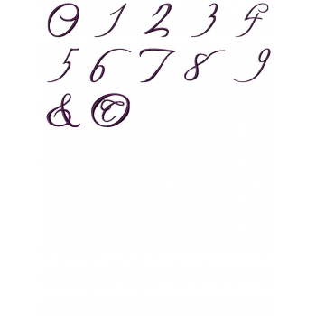 Delicate Script Alphabet UC-LC-Numbers 2.5 Inch