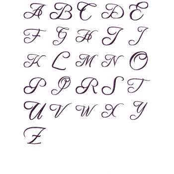 Delicate Script Alphabet UC-LC-Numbers 2.5 Inch