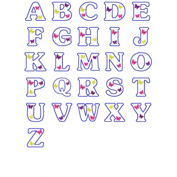 Butterfly Alphabet Applique 4x4