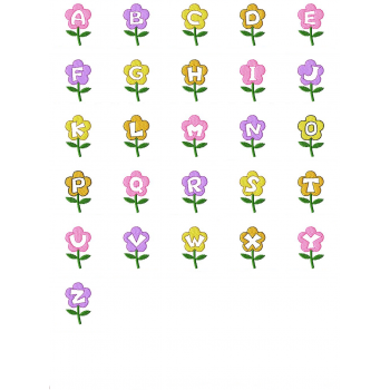 Embossed Flower Alphabet