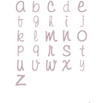 Freehand Outlined Alphabet UC-LC-Numbers