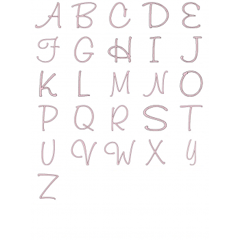 Freehand Outlined Alphabet UC-LC-Numbers