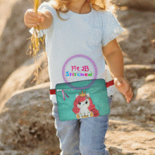 Baby Unicorn ITH Lined Zipper Waist Pouch 5x7