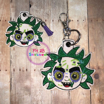 Beetlejuice Head ITH Shaker Tag 2 Sizes