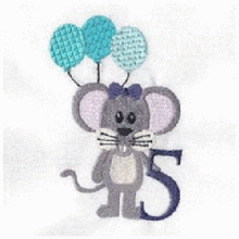 Birthday Mouse Girl 4x4