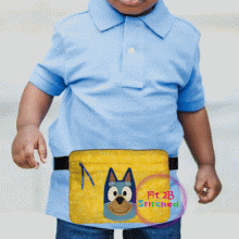 Blue ITH Lined Zipper Waist Pouch 5x7