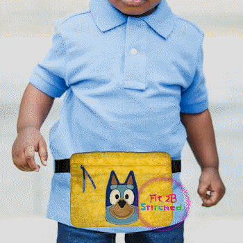 Blue ITH Lined Zipper Waist Pouch 5x7