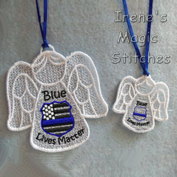 Blue Lives Matter Angel FSL 4x4-Mini