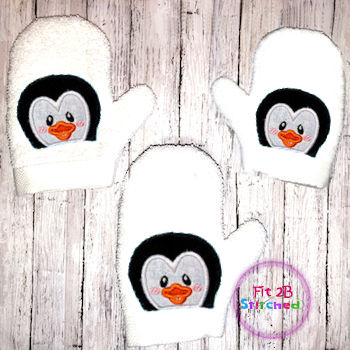 Boy Penguin Bath Mitt ITH 5x7