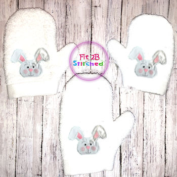 Bunny Bath Mitt ITH 5x7