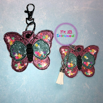 Butterfly ITH Shaker Tag 2 Sizes