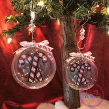 Candy Cane Floating FSL Christmas Ornament 2 Sizes