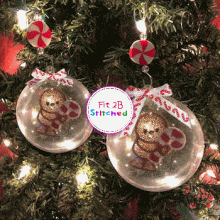Candy Cane Gingerbread Floating FSL Orn 2 Sizes