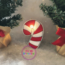 Candy Cane ITH Tea Light Cover 2 Styles
