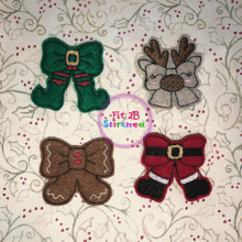 Christmas Bow Feltie Set 1