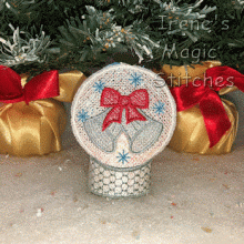 Christmas FSL Bell Tea Light Orn-Wrap 4x4