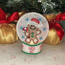 Christmas FSL Gingerbread Man Tea Light Orn-Wrap 4x4
