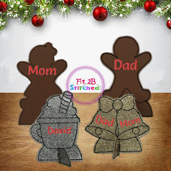 Christmas ITH Table Name Tag Set 2