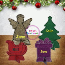 Christmas ITH Table Name Tag Set 4