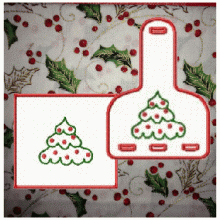 Christmas Tree ITH 5x7 Towel Topper 5x5 Pot Holder 