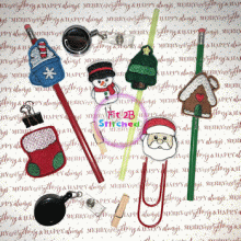 Chunky Christmas ITH Pencil-Straw Buddy Set 1