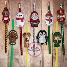 Chunky Christmas ITH Pencil-Straw Buddy Set 3