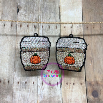 Chunky Fall Pumpkin Latte FSL Earring Set