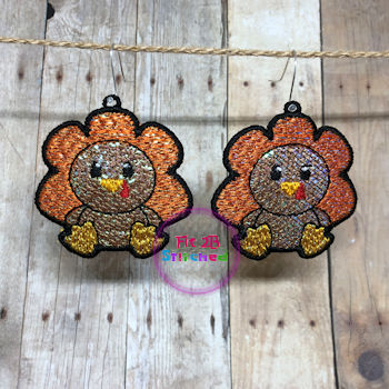 Chunky Fall Turkey FSL Earring Set