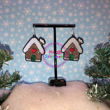 Chunky Gingerbread House FSL Earring Set