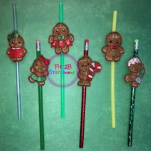 Chunky Gingerbread ITH Pencil-Straw Buddy Set 2