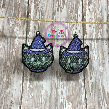 Chunky Halloween Cat FSL Earring Set