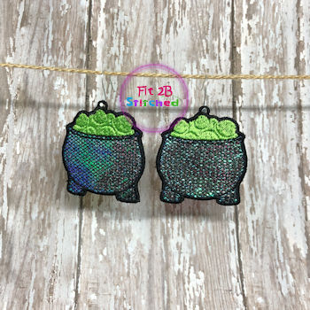 Chunky Halloween Cauldron FSL Earring Set