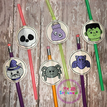 Chunky Halloween ITH Pencil-Straw Buddy Set 2