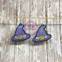Chunky Halloween Witch Hat FSL Earring Set