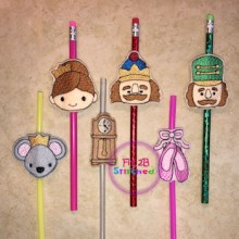 Chunky Nutcracker ITH Pencil-Straw Buddy Set 2