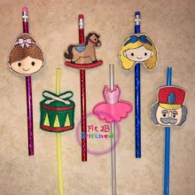 Chunky Nutcracker ITH Pencil-Straw Buddy Set 3