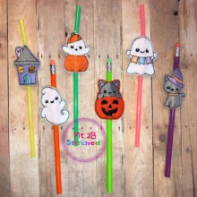 Chunky Pastel Halloween 2 ITH Pencil-Straw Buddy Set