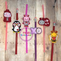 Chunky Valentine ITH Pencil-Straw Buddy Set 1