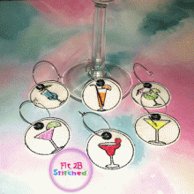 Cocktail ITH Wine Glass Charm Set