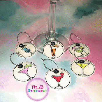 Cocktail ITH Wine Glass Charm Set