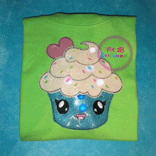 Cupcake Cutie Flasher Appl. 2 Sizes