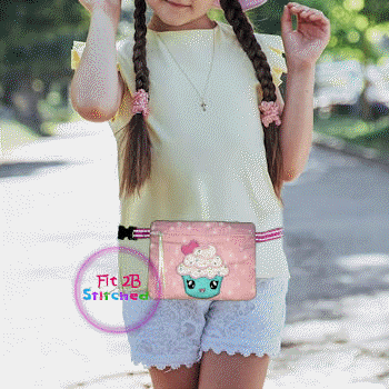 Cupcake Cutie ITH Lined Zipper Waist Pouch 5x7