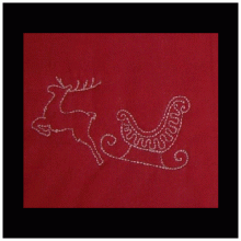 Curly Outline Christmas Deer 4x4
