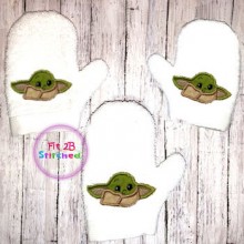 Cute Lil Yoda Bath Mitt ITH 5x7