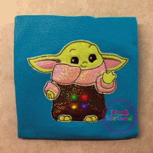 Cute Lil Yoda Flasher Appl. 2 Sizes