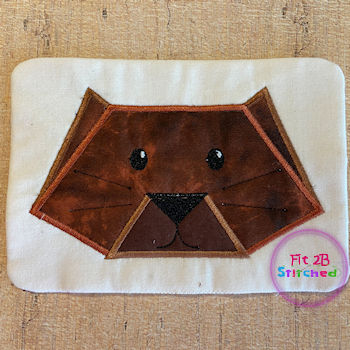 Cute Origami Fox ITH Mug Rug 5x7